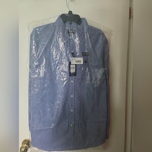 Chaps Men's XL Blue Checkered Button Down Long Sleeve